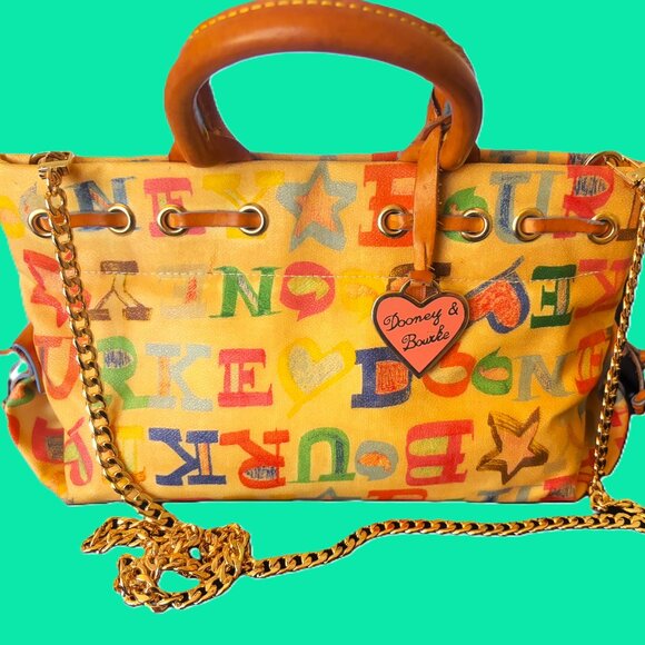 Dooney & Bourke Handbags - Dooney & Bourke Vintage Y2K Crayon Alphabet Hand/Crossbody with Gold Hardware